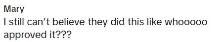 "I still can’t believe they did this like whooooo approved it???"