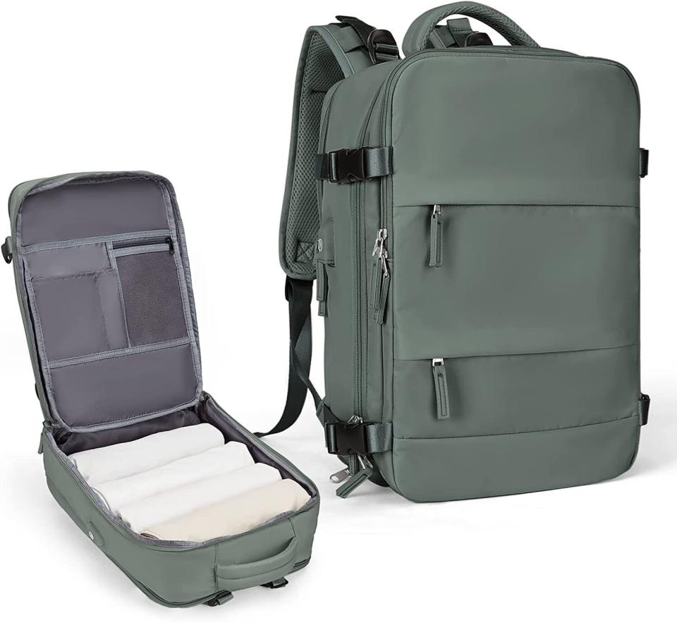 With the capacity of a duffle bag but the practicality of a backpack, there's no wonder this sleek bag has an overall Amazon rating of 4.6 with 4,161 total reviews. It has a shoe compartment, a 