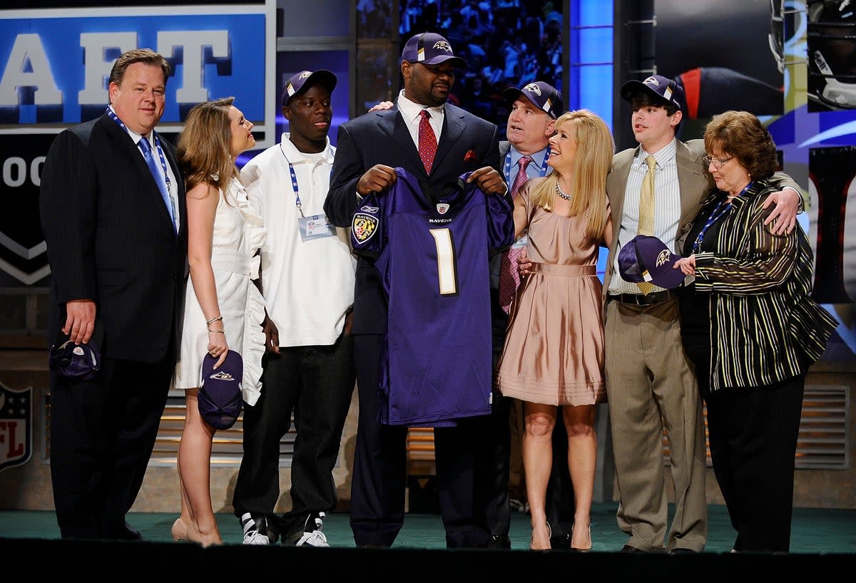 The 2009 film The Blind Side depicted the Tuohys taking in Michael Oher into their home (Getty Images)