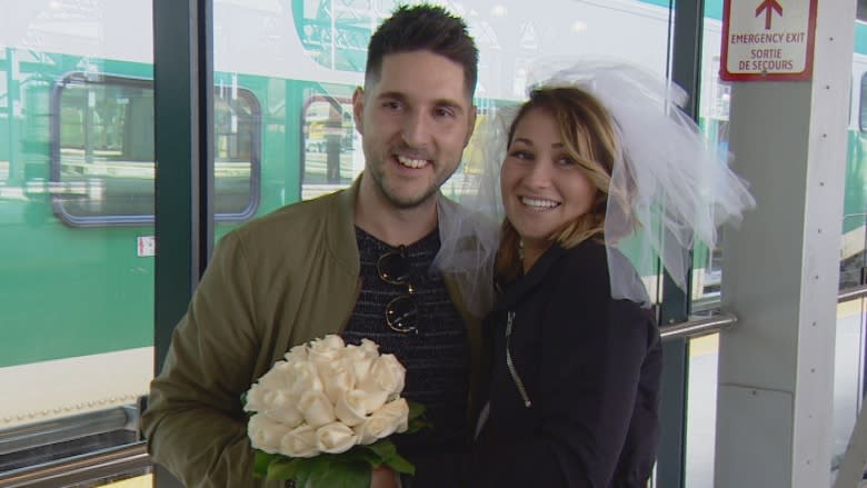 Man proposes to girlfriend on GO train platform where they first met