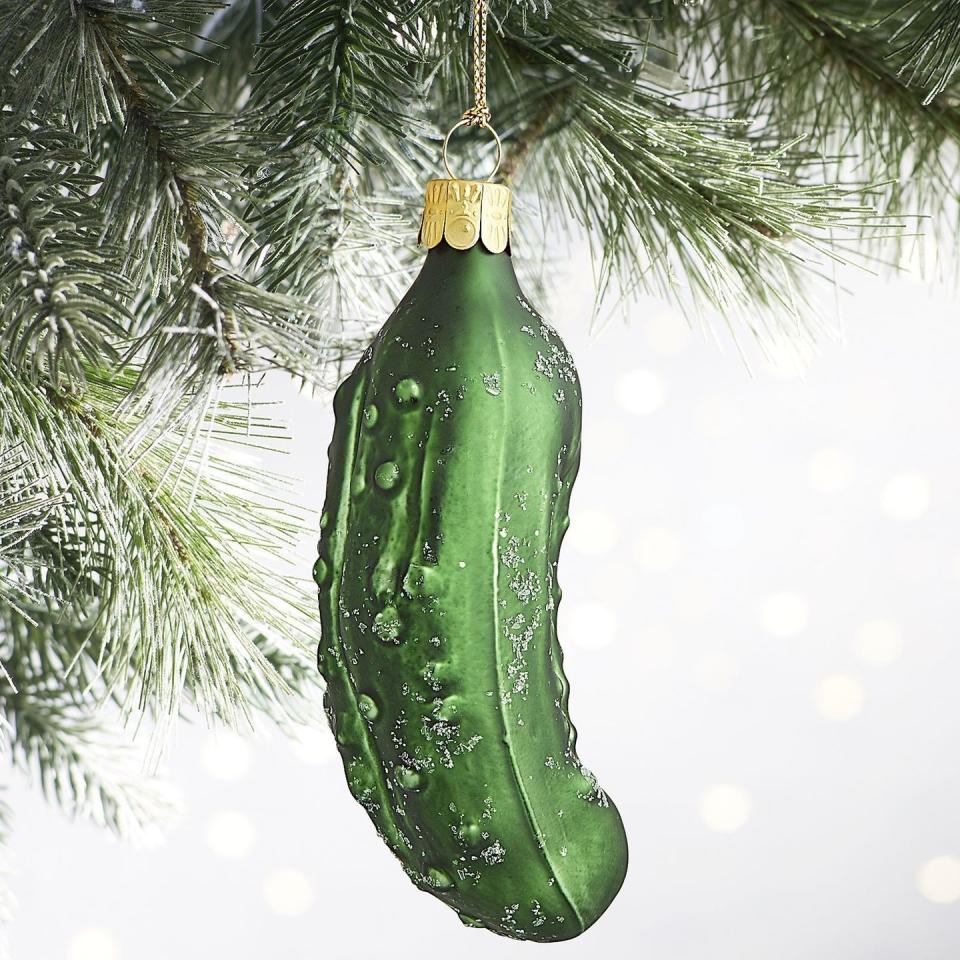 1) Hand-Blown Glass Pickle Ornament