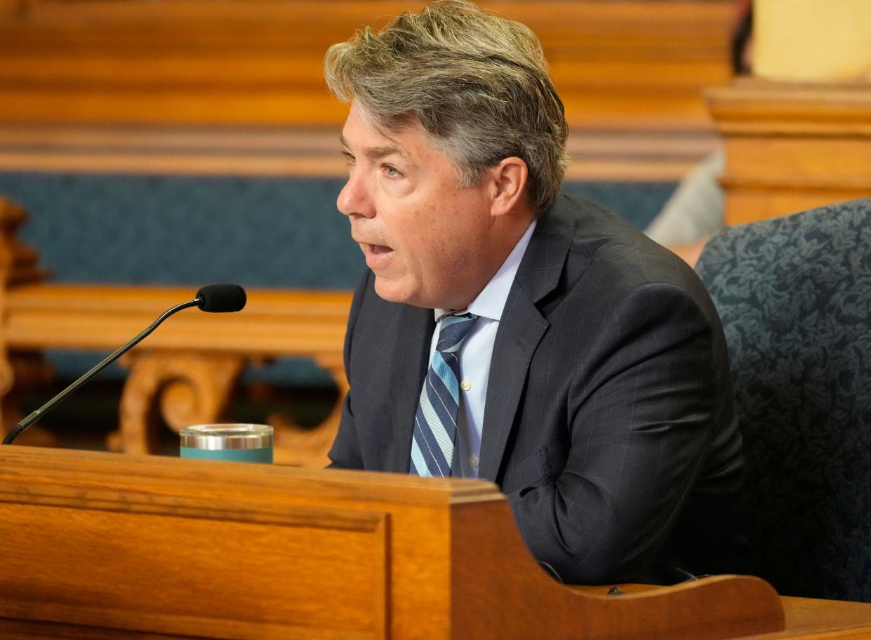 Ald. Michael Murphy speaks during common council meeting at City Hall in Milwaukee.