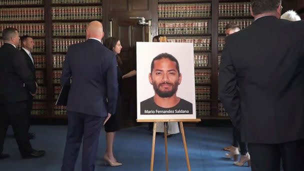 PHOTO: Mario Fernandez Saldana, in a photo shown during a police press conference, was arrested in central Florida in the death of Jared Bridegan. (WJXX)