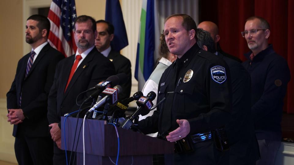 Burlington police chief Jon Murad speaks at a Nov. 27 press conference following the arrest of suspect Jason Eaton for the shooting of three college students of Palestinian descent on N. Prospect Street on Nov. 25