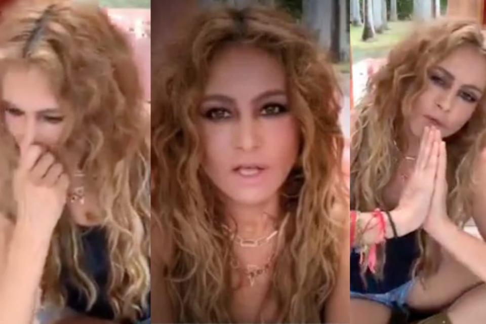 Fotogramas del polémico video de Paulina Rubio durante el confinamiento.