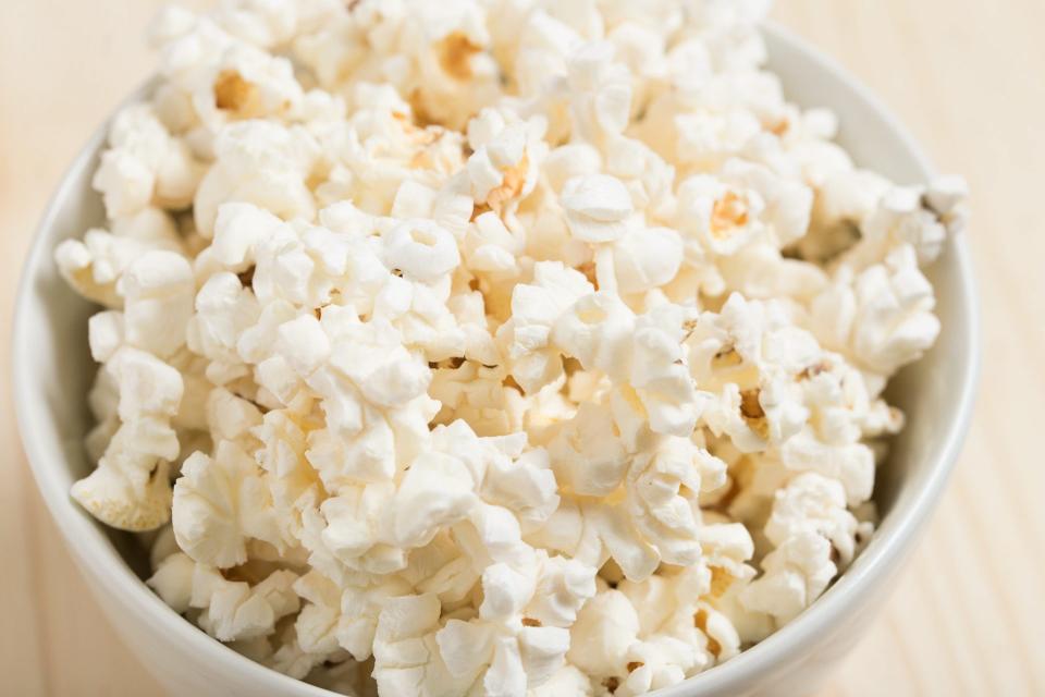 image of popcorn in a white bowl 