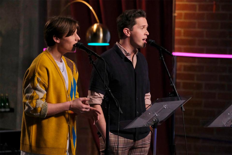 Ryley Tate Wilson, left, and Michael B. Wilson rehearse before their battle round on NBC's "The Voice."