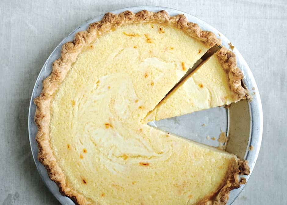 Lemon Buttermilk Pie with Saffron