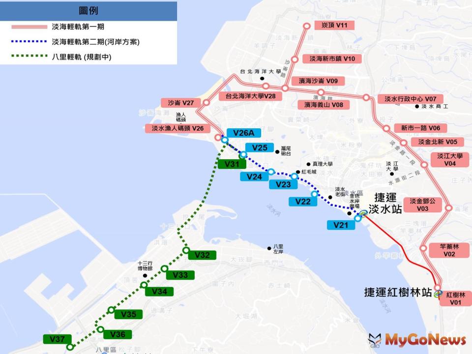 ▲淡海輕軌二期路線示意圖(圖/新北市政府)