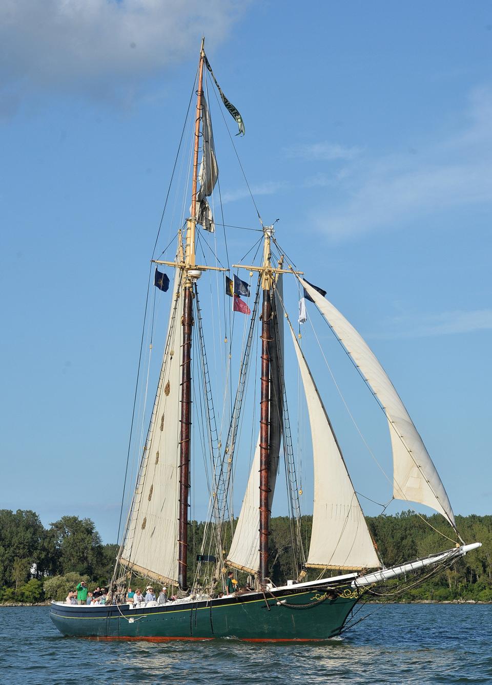 The Lettie G. Howard sails in Presque Isle Bay during the Parade of Sail, which opened the 2019 Tall Ships Erie festival on Aug. 22, 2019 in Erie.