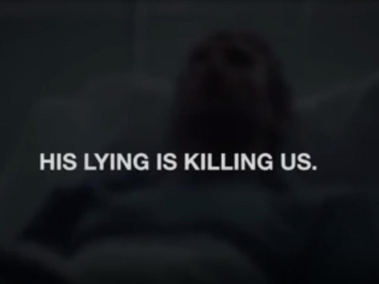 A new attack ad from the Lincoln Project that focuses on president Donald Trump's handling of the coronavirus pandemic ((The Lincoln Project))