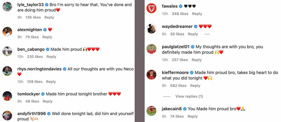 Neco Williams' Instagram account was flooded with messages of support. (Instagram)