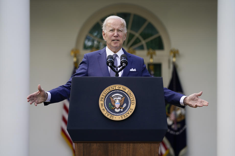 President Joe Biden speaks during an event on health care costs, in the Rose Garden of the White House, Tuesday, Sept. 27, 2022, in Washington. (AP Photo/Evan Vucci)