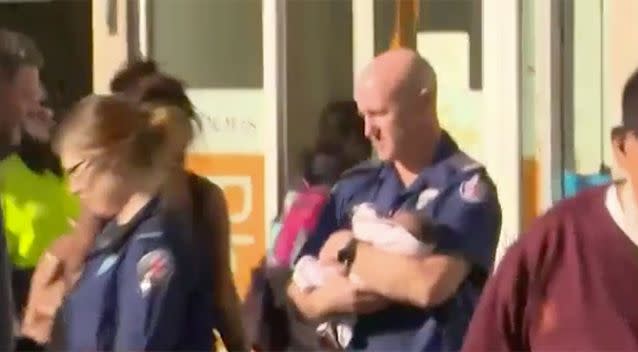 The baby has been returned to hospital. Source: 7 News