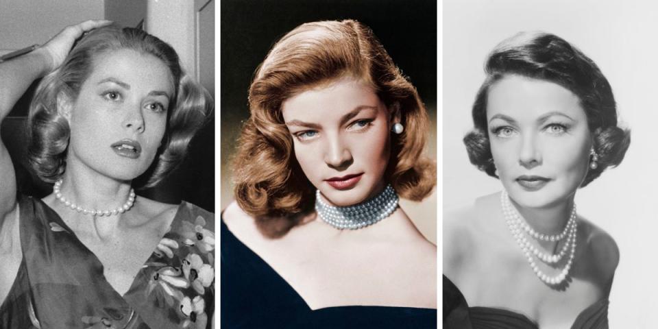 Pearls were a popular choice among many of Old Hollywood's leading ladies, such as&nbsp;Grace Kelly, Lauren Bacall and Gene Tierney (all seen here). Strings of pearls, whether layered or singular, are elegant and timeless, making them a perfect gift.