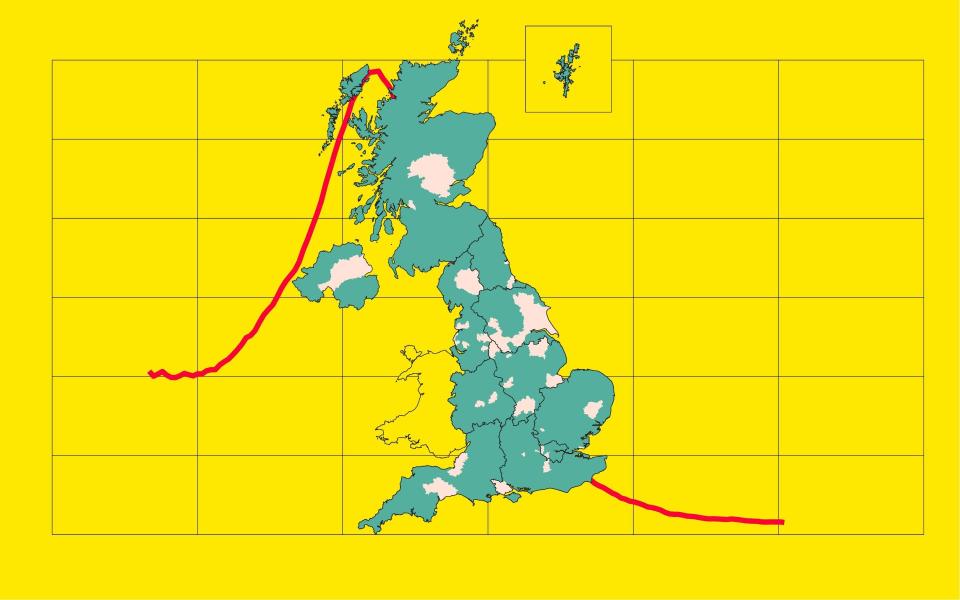 The green areas show the places without a single Covid death in the last fortnight according to the latest available data