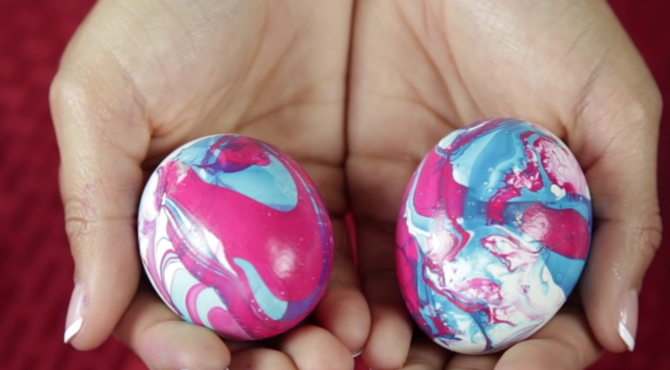 egg painting techniques marbled nail polish easter eggs