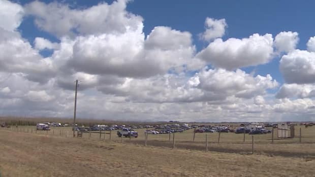 The rodeo was held on private land because the town's agricultural society revoked its permit following discussions with Alberta Health Services.