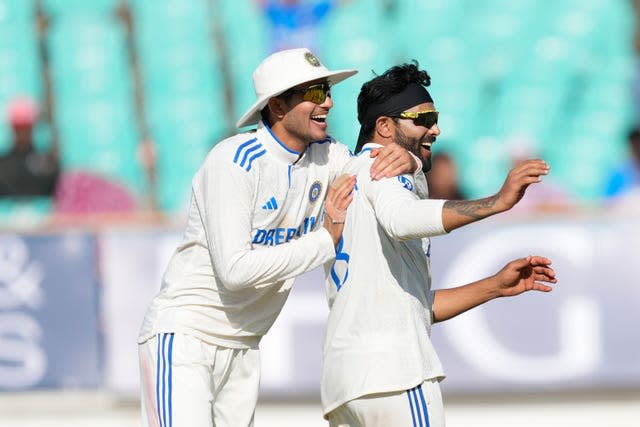 Ravindra Jadeja, right, took five for 41 (Ajit Solanki/AP)