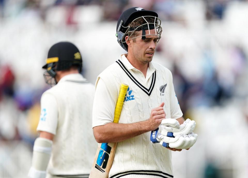 Tim Southee was run out for a duck (Mike Egerton/PA) (PA Wire)