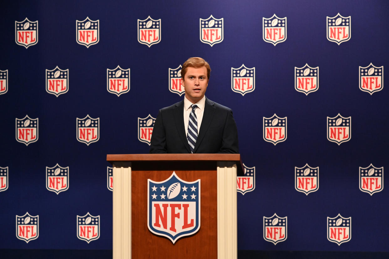 SNL star Collin Jost as NFL Commissioner Roger Goodell