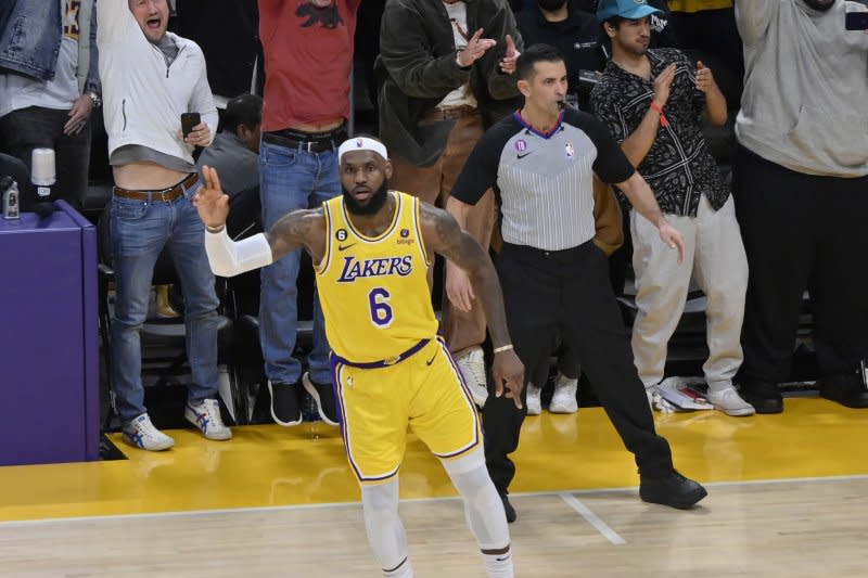 Los Angeles Lakers forward LeBron James played all 12 minutes of the fourth quarter in a win over the Phoenix Suns on Thursday in Los Angeles. File Photo by Jim Ruymen/UPI