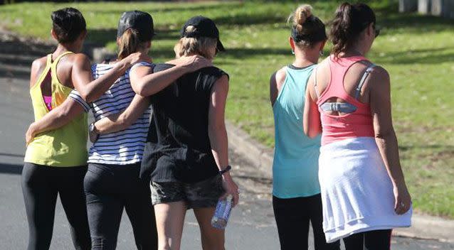 Friends have returned to the scene of the brutal crime to pay their respects. Source: 7 News.