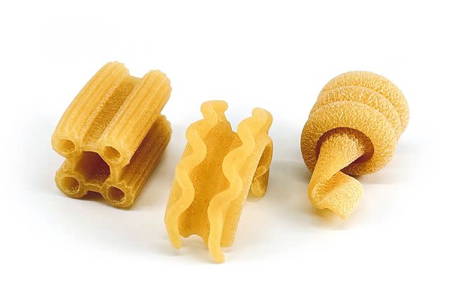 <p>The Quattrotini, Cascatelli and Vesuvio pasta shapes.</p>