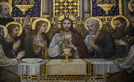 A mosaic of the Last Supper, also considered to be the first Eucharist, adorns the chapel at the Benedictine Sisters of Perpetual Adoration monastery in Clyde Missouri December 18, 2014. REUTERS/Dave Kaup