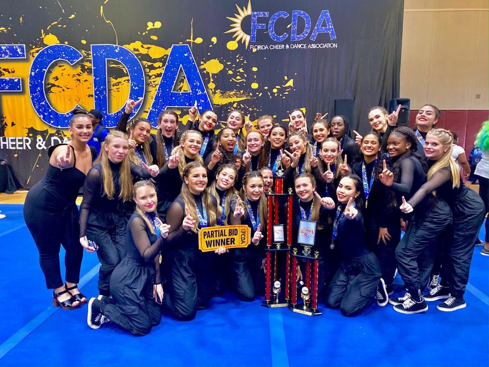 The Jupiter High School Dance Team after winning first place overall in the South Florida Sizzler, Feb. 2022.