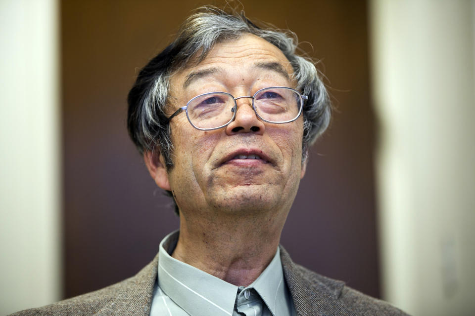 Dorian S. Nakamoto smiles during an interview with the Associated Press, Thursday, March 6, 2014 in Los Angeles. Nakamoto, the man that Newsweek claims is the founder of Bitcoin, denies he had anything to do with it and says he had never even heard of the digital currency until his son told him he had been contacted by a reporter three weeks ago. (AP Photo/Damian Dovarganes)