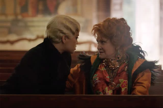 <p>Strange Quark Films</p> Rita Ora and Carrie Fisher in <em>Wonderwell</em> (2023)