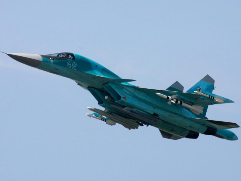Sukhoi Su-34 jet fighter performs during the international air show MAKS-2007 in Zhukovsky