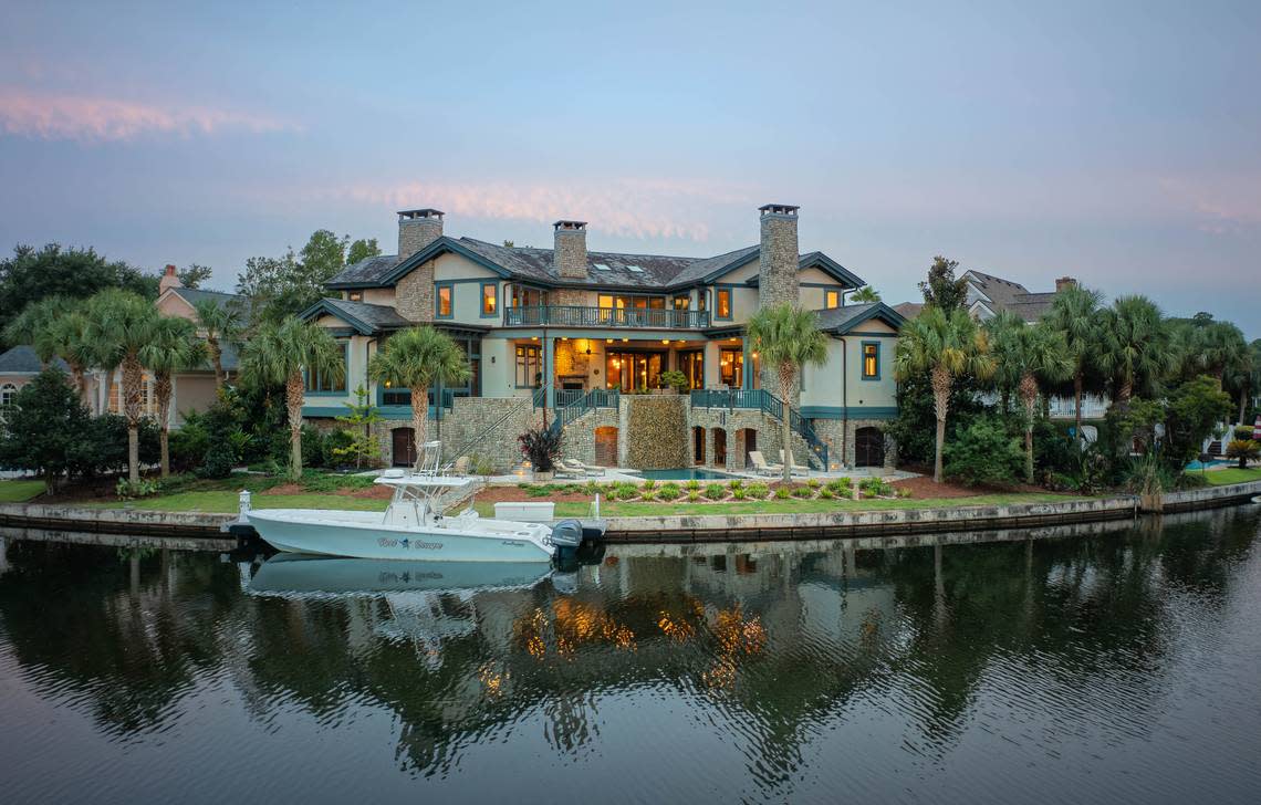 An exterior, harborside view found at 36 Plumbridge Circle on Hilton Head Island, SC.