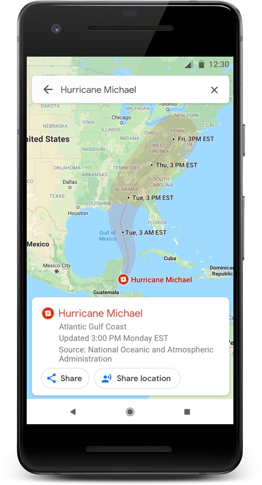 Google Maps can help you trace a hurricane's path.