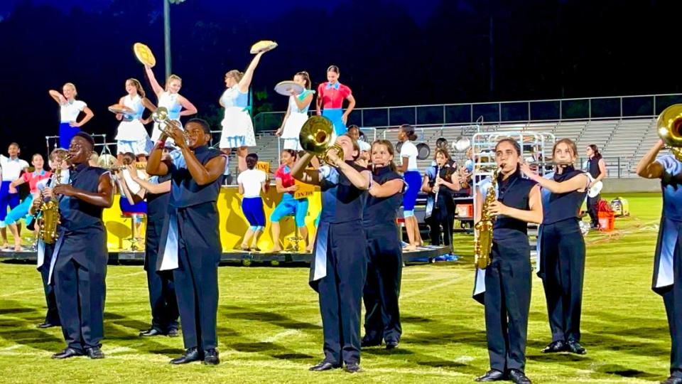 The Dreher High School marching band performs earlier this school year. Dreher was named the best high school marching band in the Midlands by a State readers’ poll.