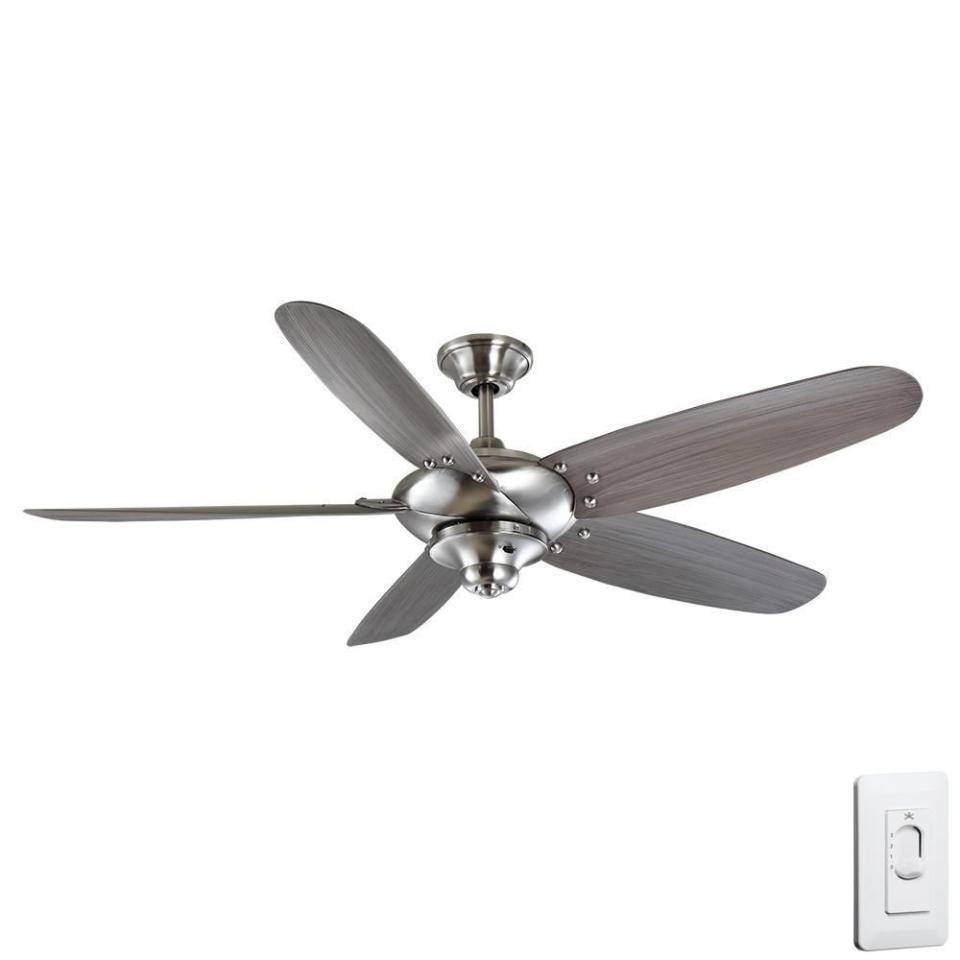 9) Altura Outdoor Brushed Nickel Ceiling Fan
