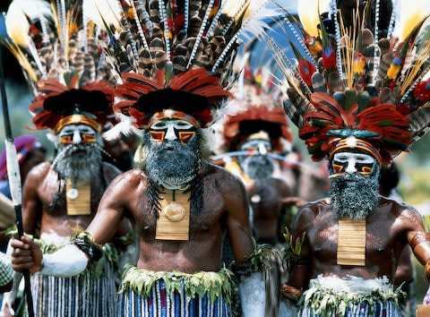 Papua New Guinea has a babble of 800 indigenous tongues and a variety of costumes that would fill the V&A - Credit: Getty