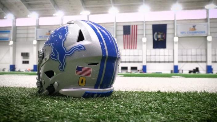 The Detroit Lions will wear a helmet decal paying tribute to the victims of the Oxford school shooting on Sunday, Dec. 5, 2021, against the Minnesota Vikings.