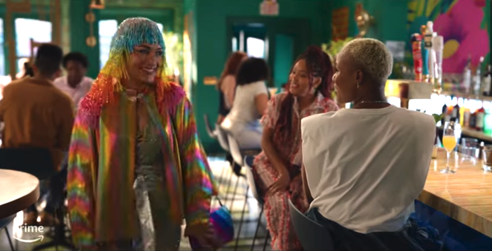 Fast-forward to the Season 2 trailer, and Quinn has fully embraced her entrance into the LGBTQ+ community, going as far as creating a rainbow-themed beaded headpiece. And that's not all! Quinn is out here talking about the multiple orgasms Isabela gave her and even experimenting with sex toys. We're looking at a whole new Quinn this season!