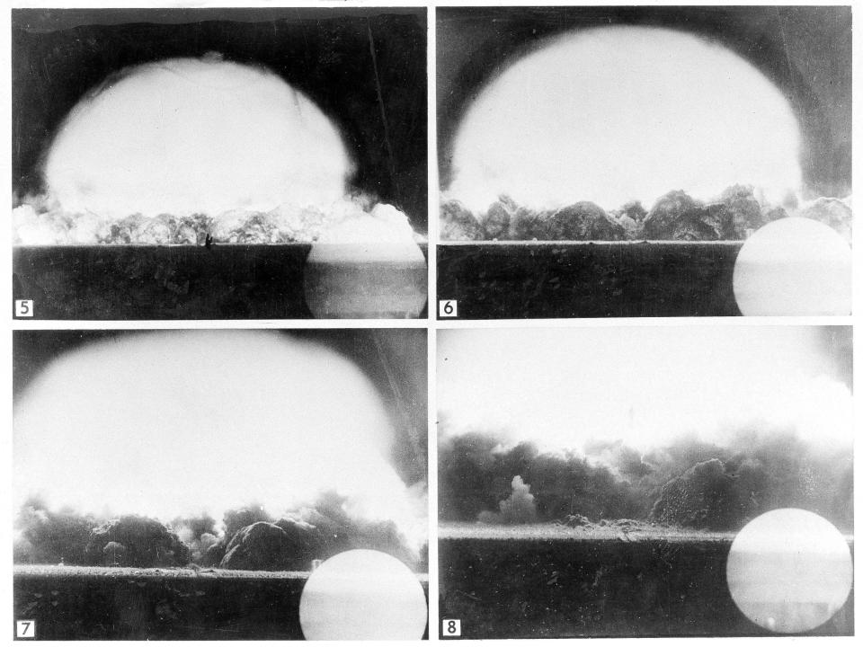 Images of the first US atomic bomb test in 1945.