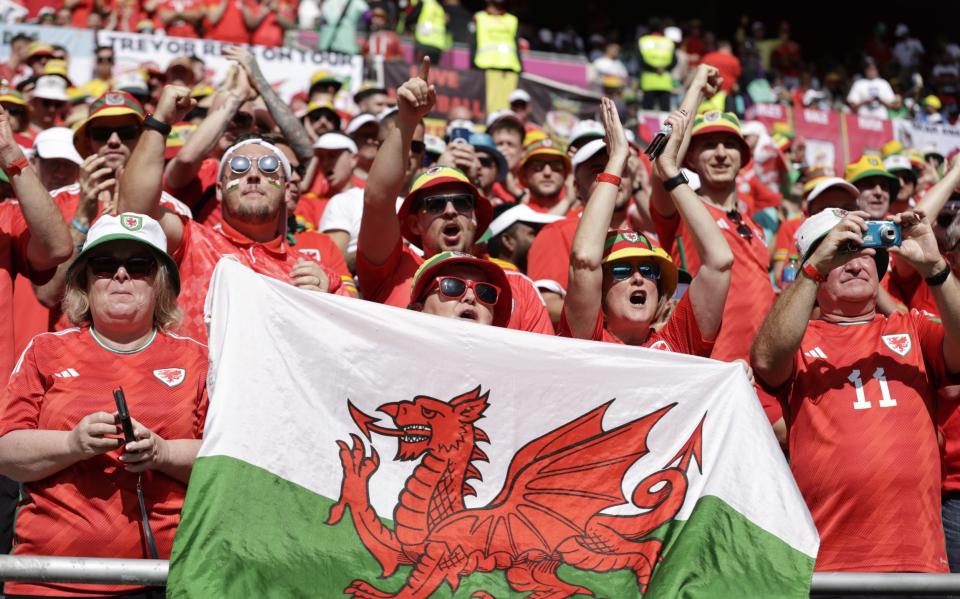 Welsh fans at the Group B match against Iran on November 25 - Getty