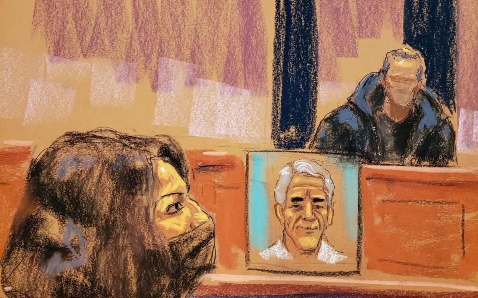 Witness 'Shawn' testifies as an image of Jeffrey Epstein is displayed during Maxwell's trial  - Jane Rosenberg/Reuters