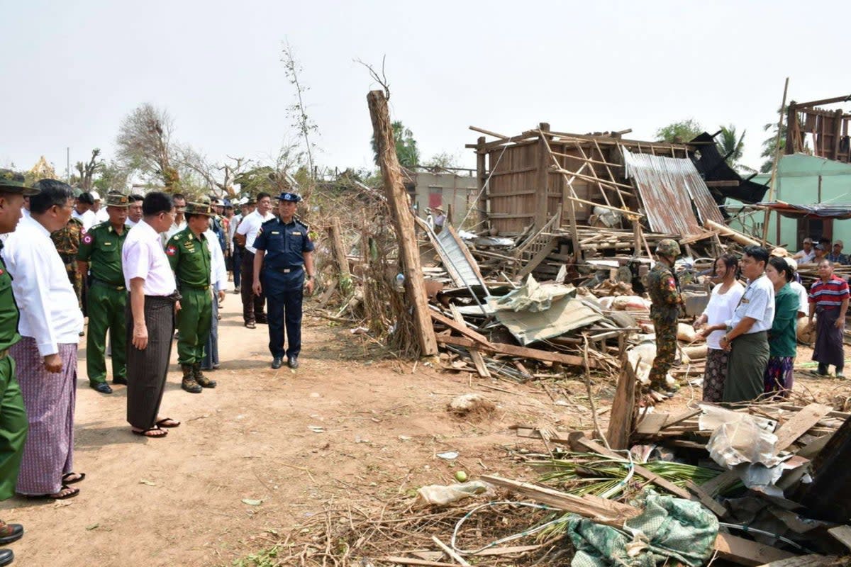 Tornado in Naypyitaw destroyed dozens of houses with hundreds in shelters  (EPA)