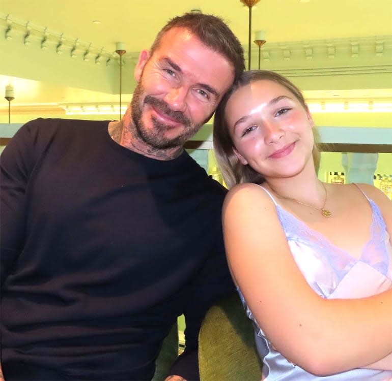 David Beckham con su hija pequeña