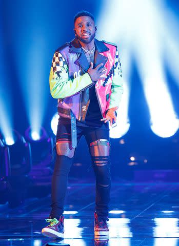 <p>Trae Patton/NBC via Getty</p> Jason Derulo on America's Got Talent