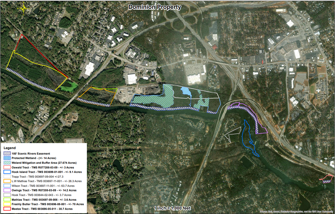 Dominon Energy is leasing 200 acres along the Saluda River upstream from the Riverbanks Zoo to create more public access to the river. Hiking and bike trails are proposed to connect Lake Murray to the Saluda River trail in Richland County. Dominion Energy