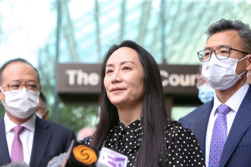 FILE PHOTO: Huawei Technologies Chief Financial Officer Meng Wanzhou leaves her home in Vancouver