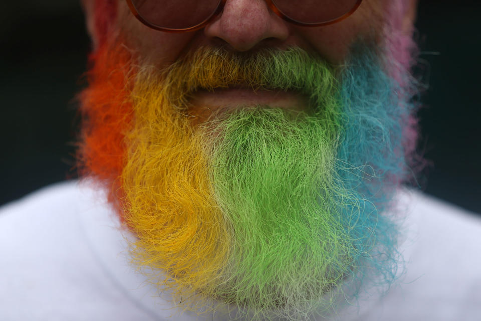 <p>Participants take part in the annual Pride in London Parade, which started in Portland Place and ends in Whitehall, in central London, Britain, July 8, 2017. (Photo: Neil Hall/Reuters) </p>