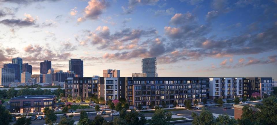 The Vickery will bring 307 apartment units and 14 townhomes near downtown.